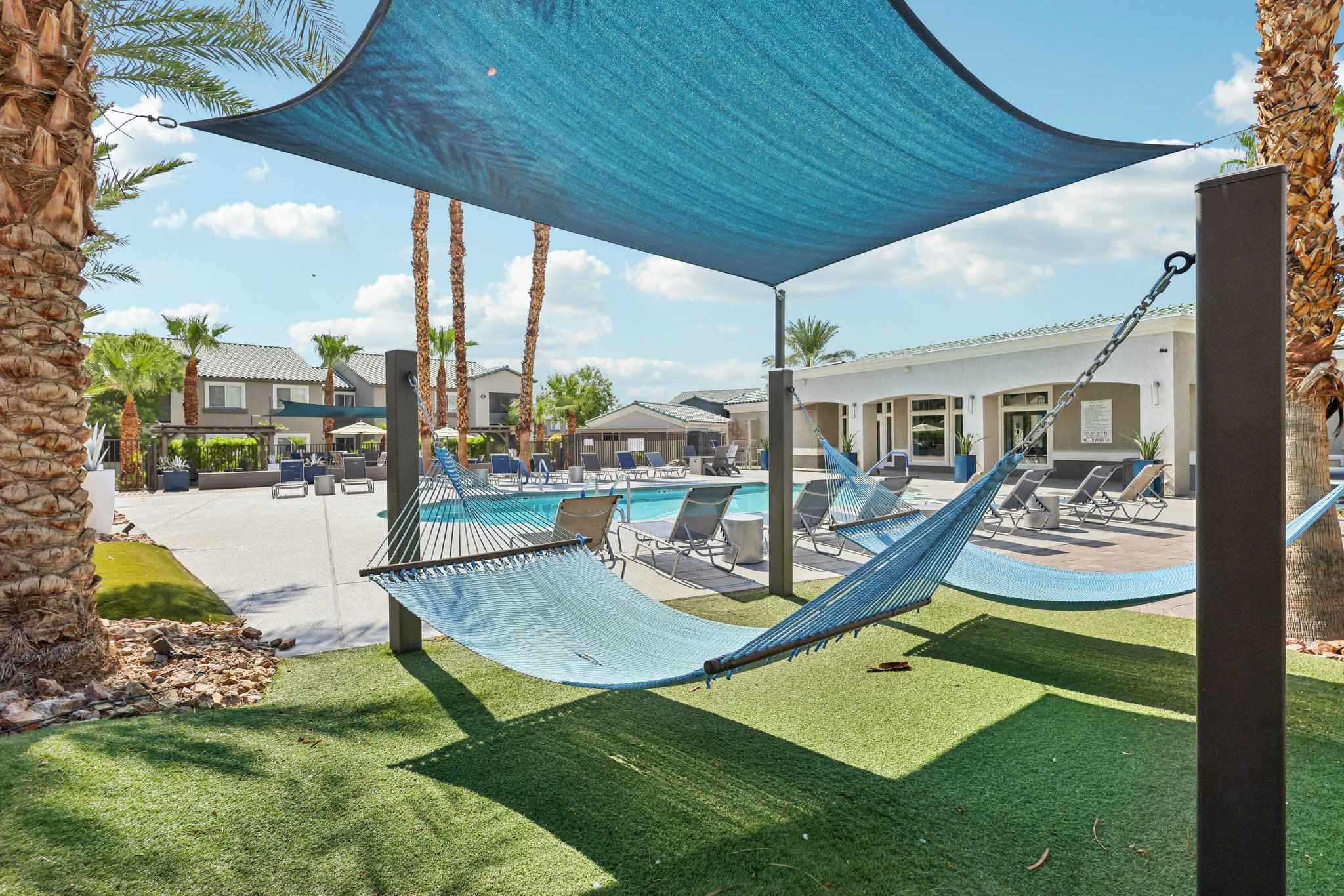 community pool hammock area at Millennium East