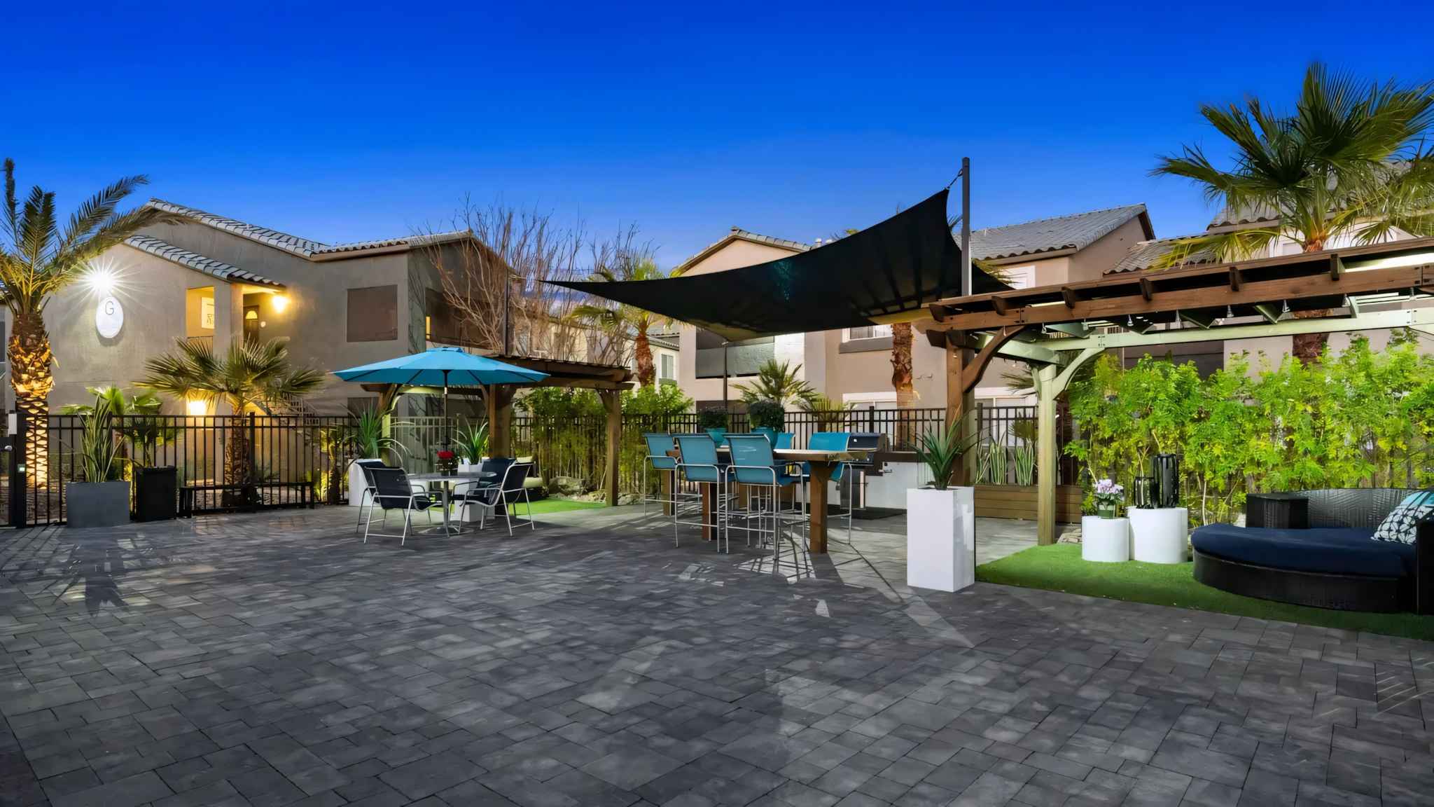 community sundeck at night at Millennium East