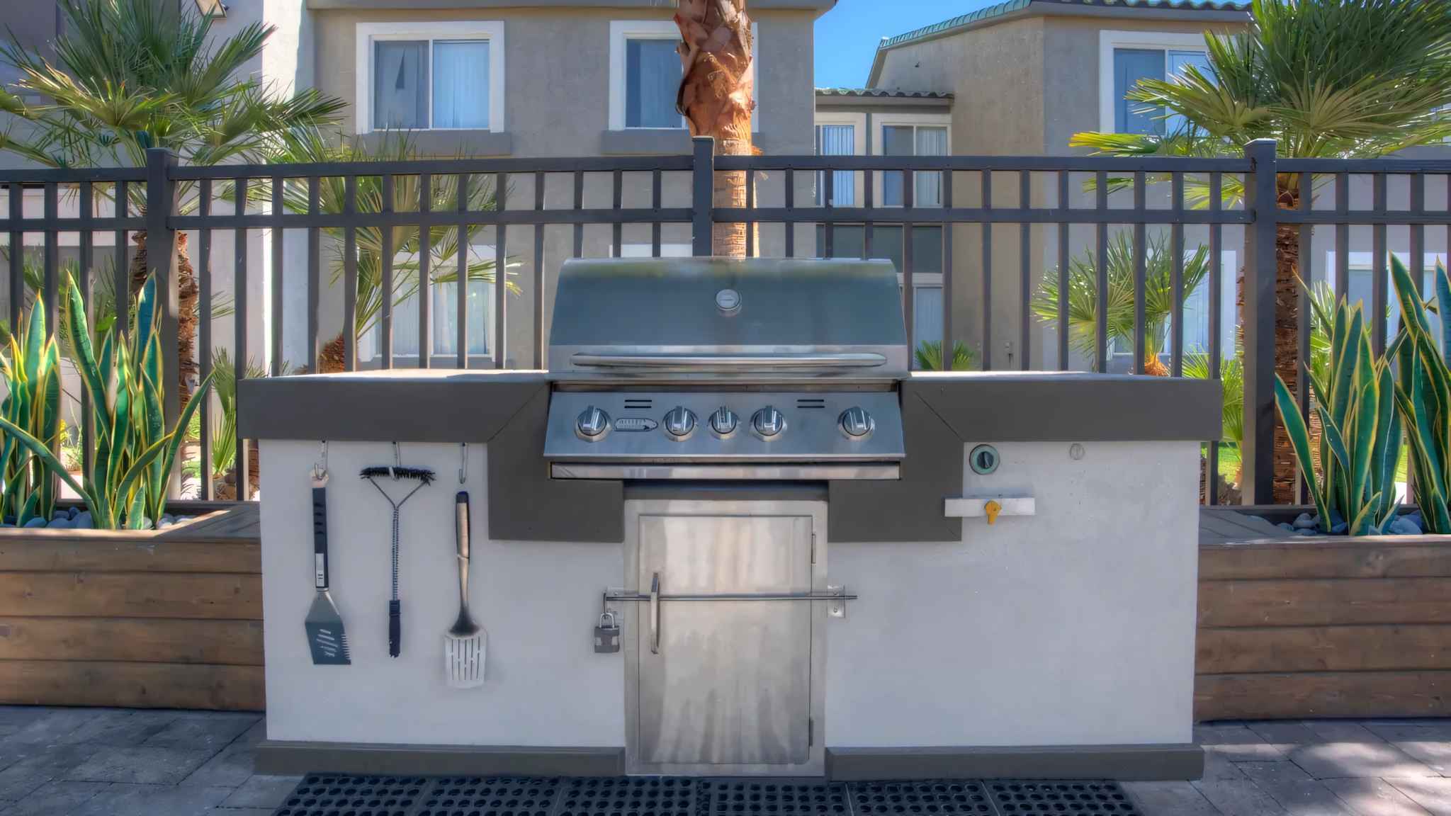 outdoor stainless steel grill at Millennium East