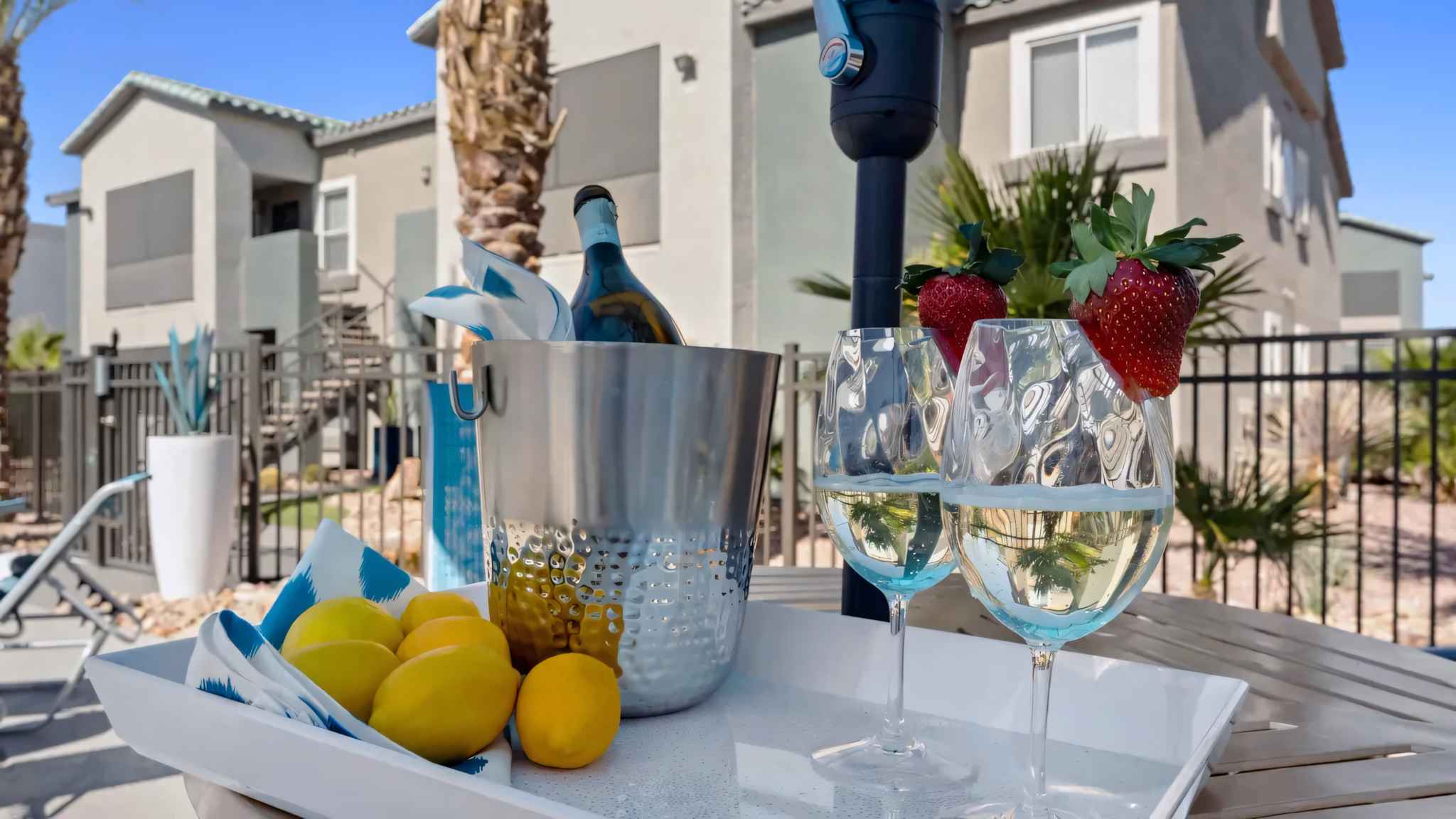 poolside tables at Millennium East